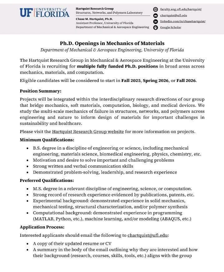 Funded PhD positions in Mechanics of Materials