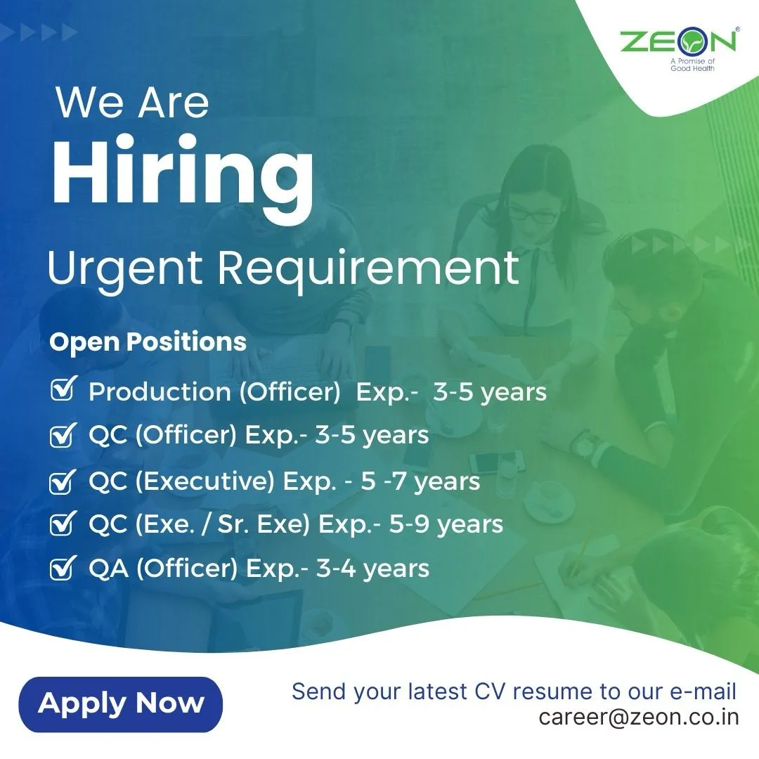 Looking for Skilled Professionals in QC, Production and QA roles