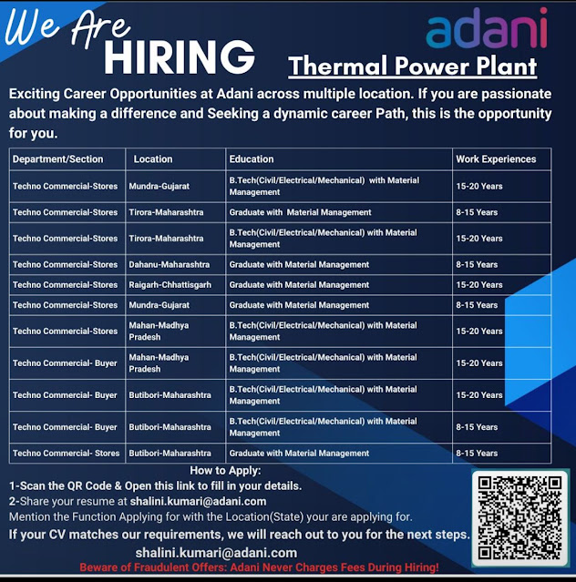 Adani Thermal Power Plant Jobs 2025 | Apply Now<br>