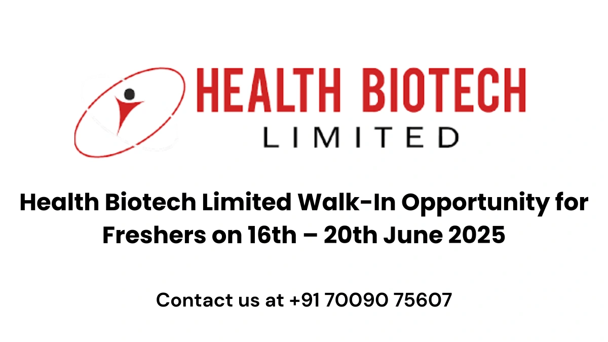 Health Biotech Walk-In Drive for Freshers in Chandigarh – Business Development Trainee Jobs (16–20 June 2025)