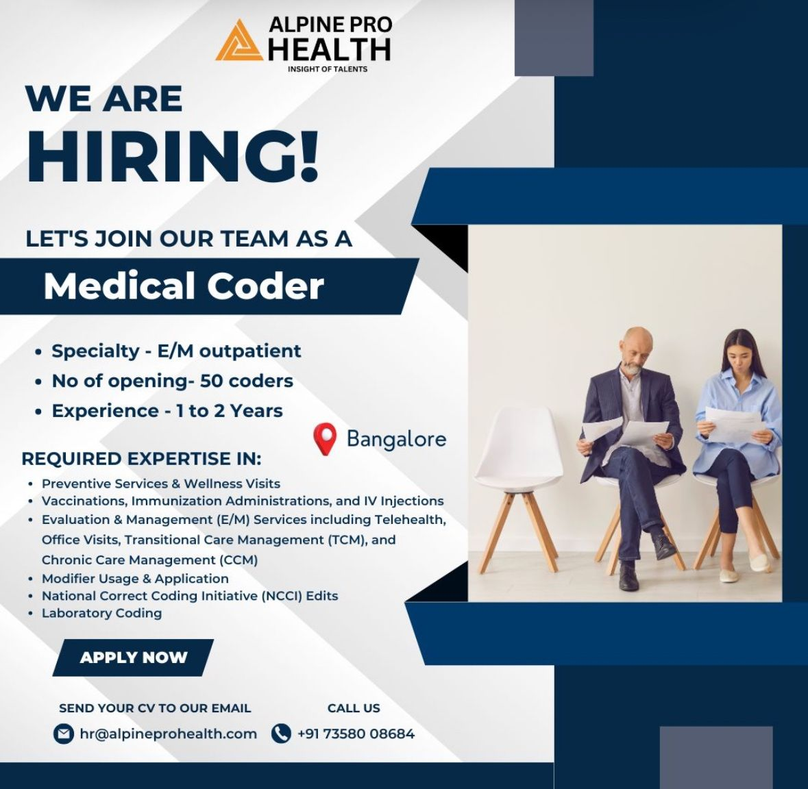 Alpine Pro Hiring 45+ Medical Coders – E/M Outpatient | Apply Now