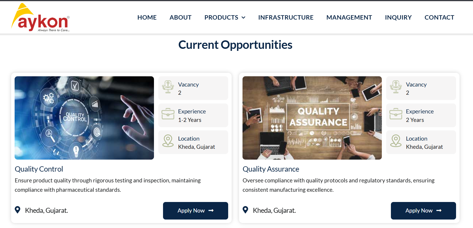 Aykon Biosciences Hiring | Job Openings for QA, QC, Production & Regulatory Affairs [B.Pharm/M.Pharm]