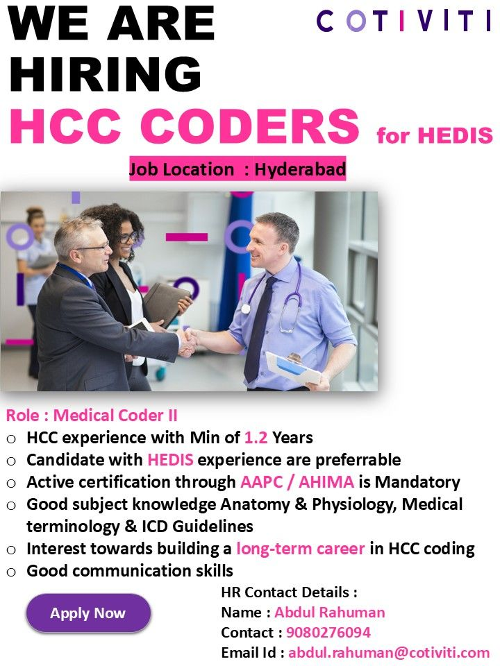 Cotiviti Hiring Medical Coder II (HCC Coders for HEDIS) | Apply Now