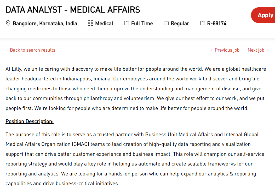 Eli Lilly Hiring 2025: Data Analyst – Medical Affairs Role | Apply by July 15