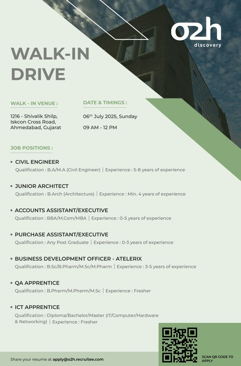O2h Discovery Walk-In Interview for Freshers & Experienced – 6th July 2025