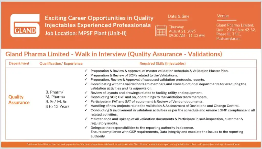 Walk In Interview for QA Validations – Apply