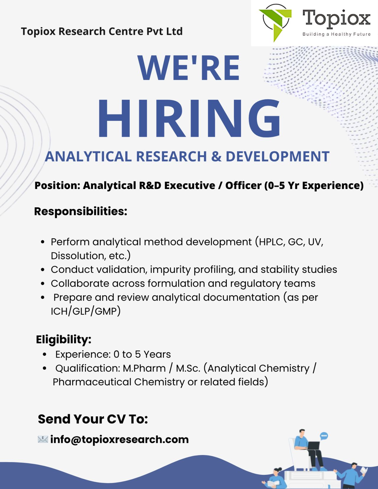 Topiox Research Hiring Freshers for Analytical R&D