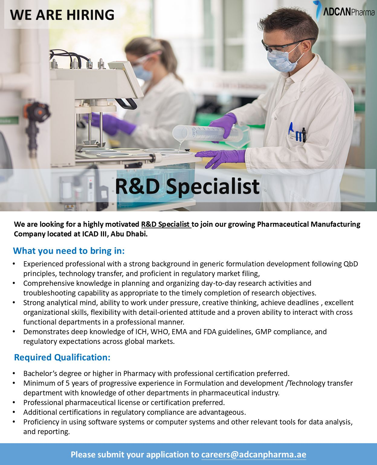 Felix Generics Walk-in | ADCAN Pharma UAE R&D Jobs | Naprod Pharma Walk-in | Glenmark Pharma Walk-in