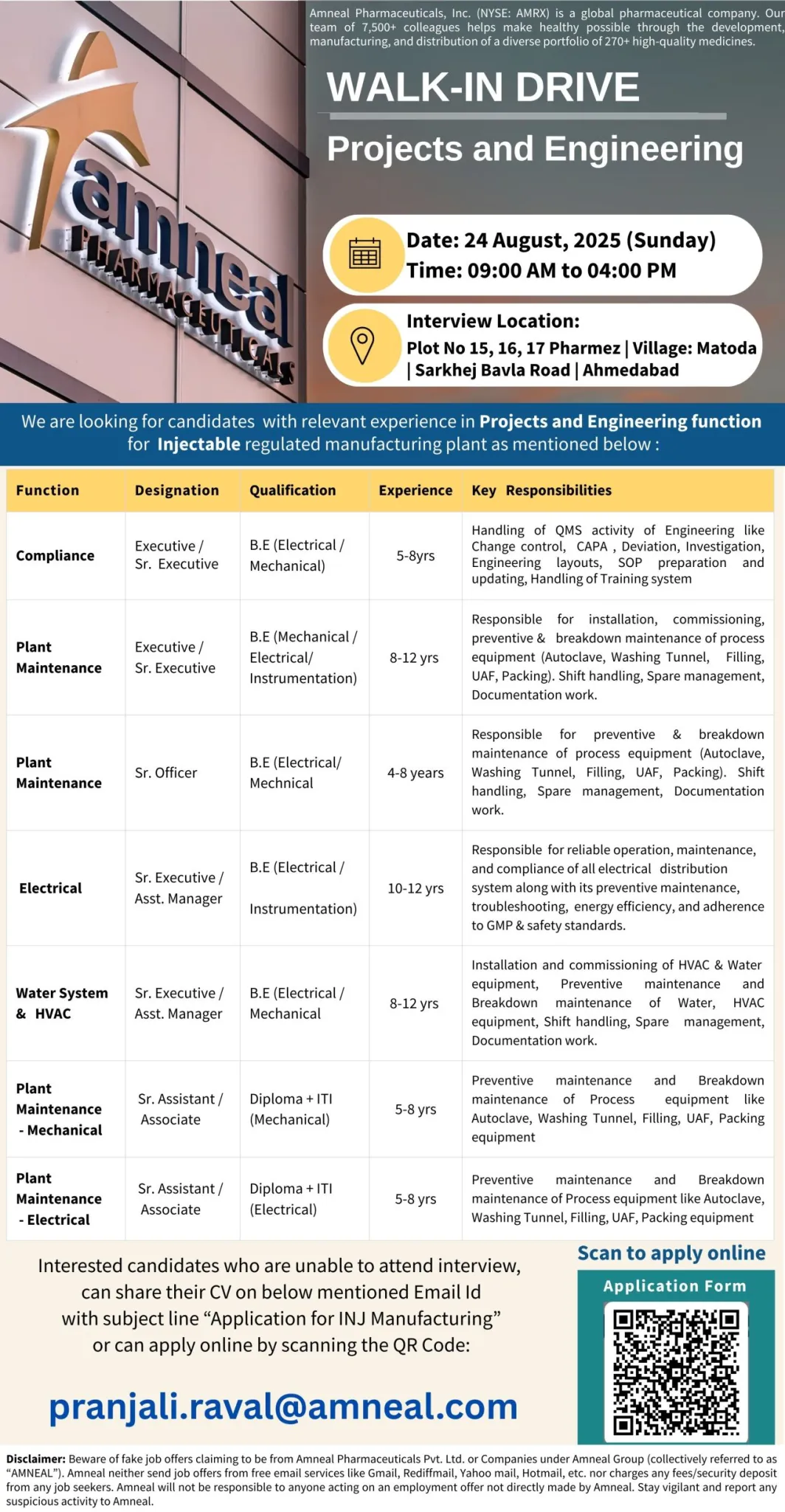 Walk In Drive – Engineering & Compliance Jobs