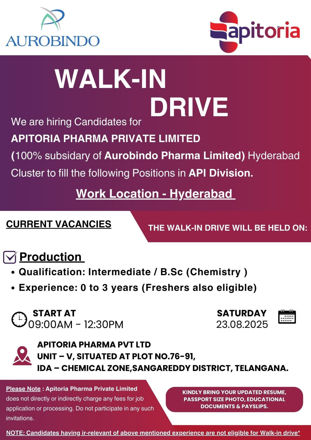 Sri Krishna Pharma Walk-in for Quality Control | Syneos Health Clinical Data Associate Remote Jobs | Apitoria Pharma Production Hiring | Aarti Pharmalabs 170 Openings | Zydus Lifesciences Freshers Jobs | Ashish Life Science Careers