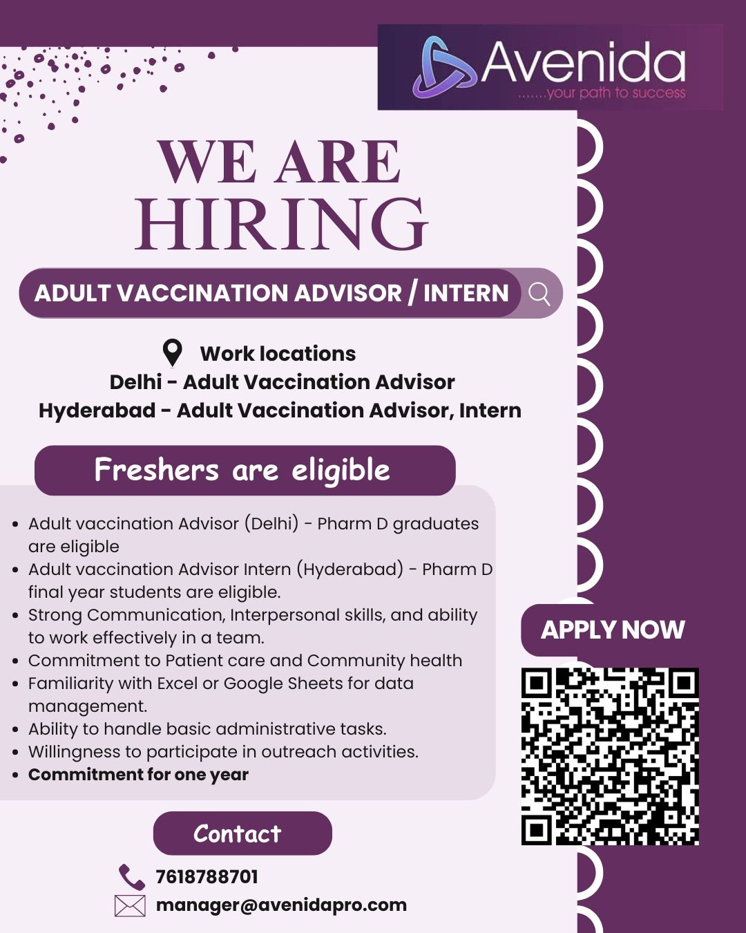 Internship & Hiring for Pharm D Freshers – Join as