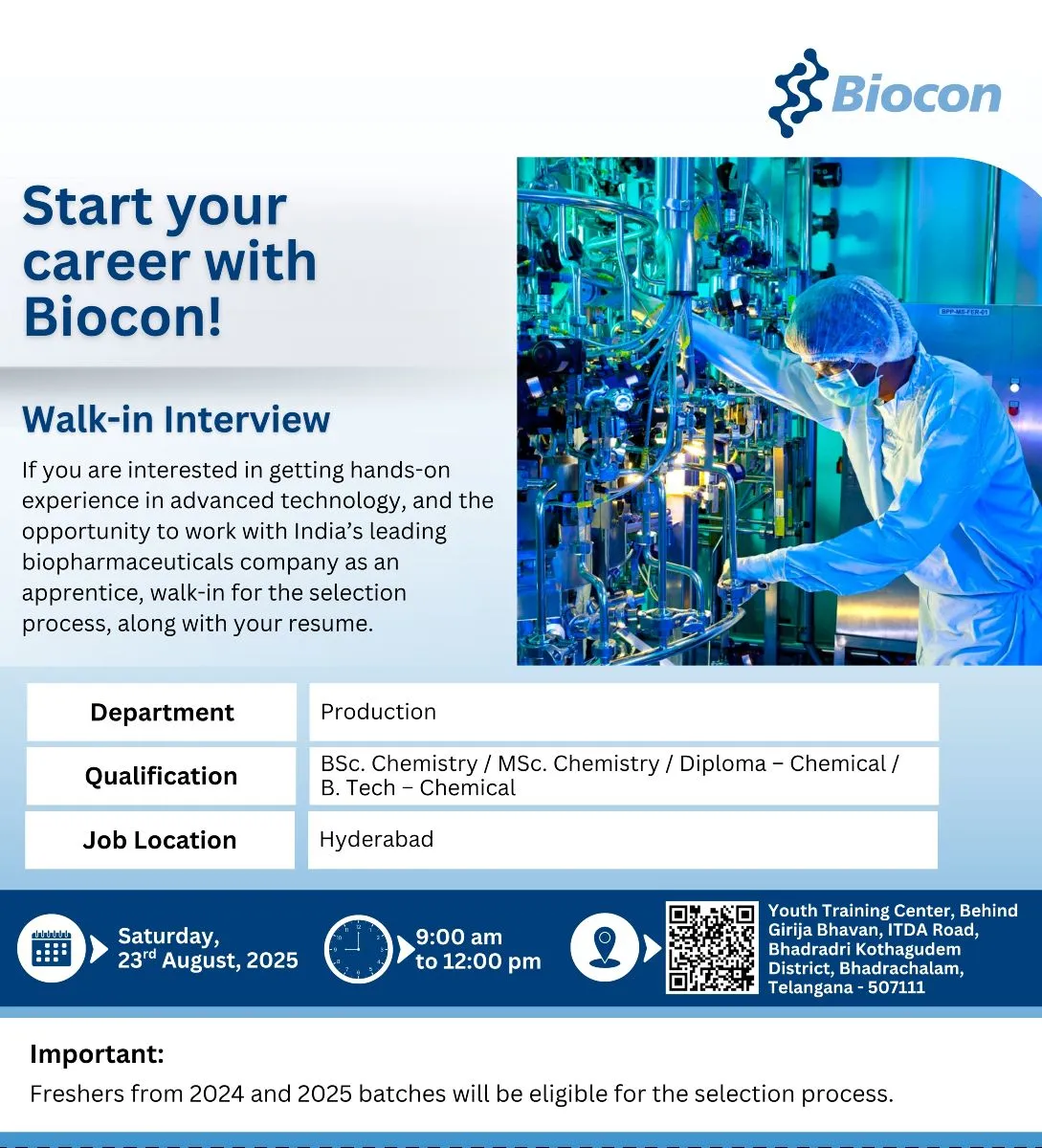Indoco Remedies, Ciron Drugs, Biocon, GeneSys & Gufic Biosciences Walk-In Interviews – QA, QC, Production, R&D, Microbiology Jobs