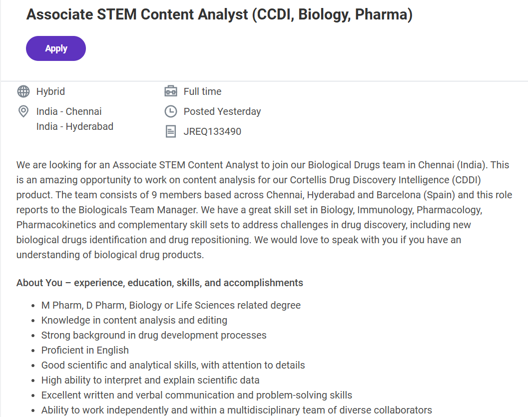 Top Pharma & Biotech Job Openings – Clarivate, MSN Laboratories, Syngene & Cadila Walk-In Drives
