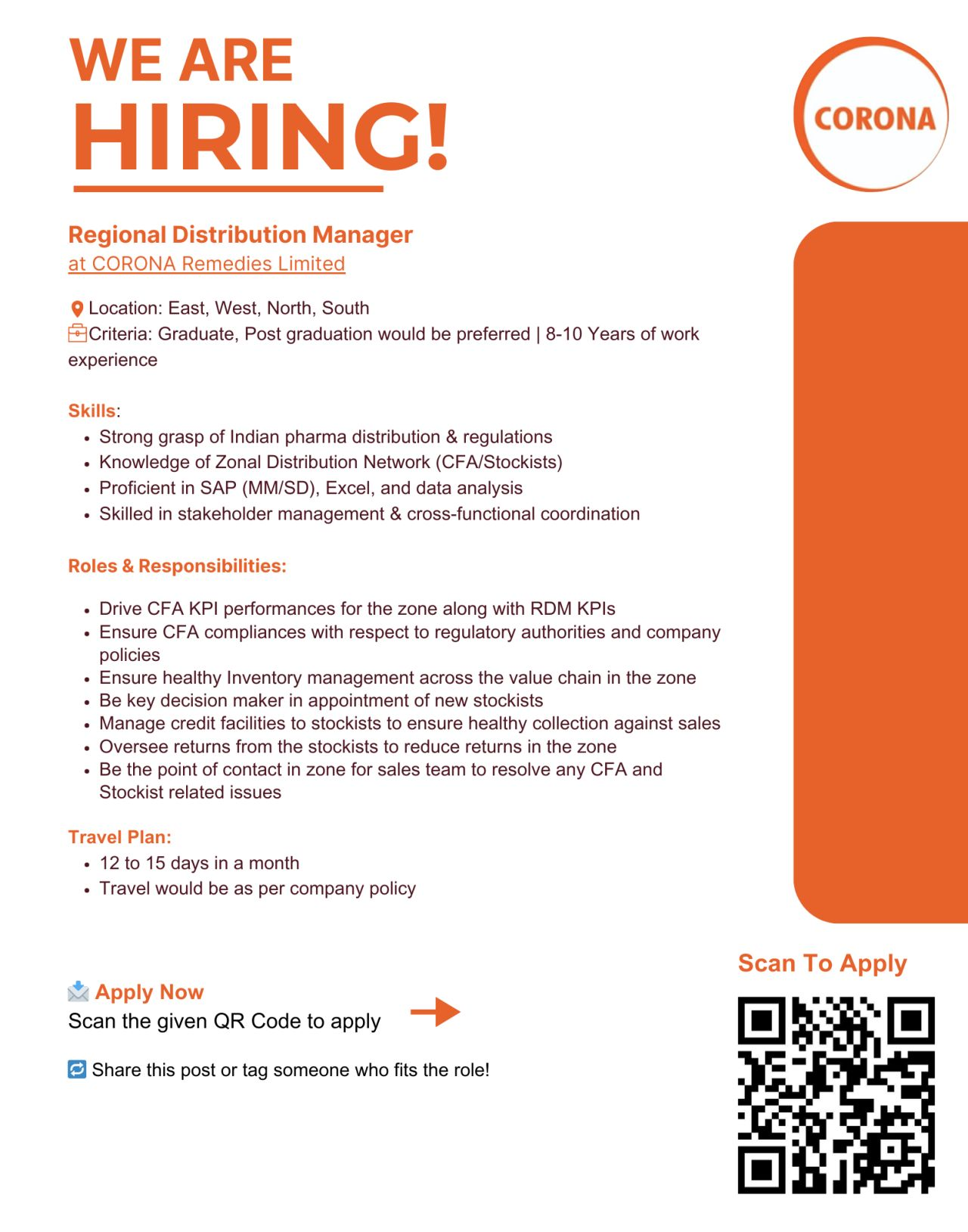 Hiring Regional Distribution Managers | Pharma Supply Chain Jobs