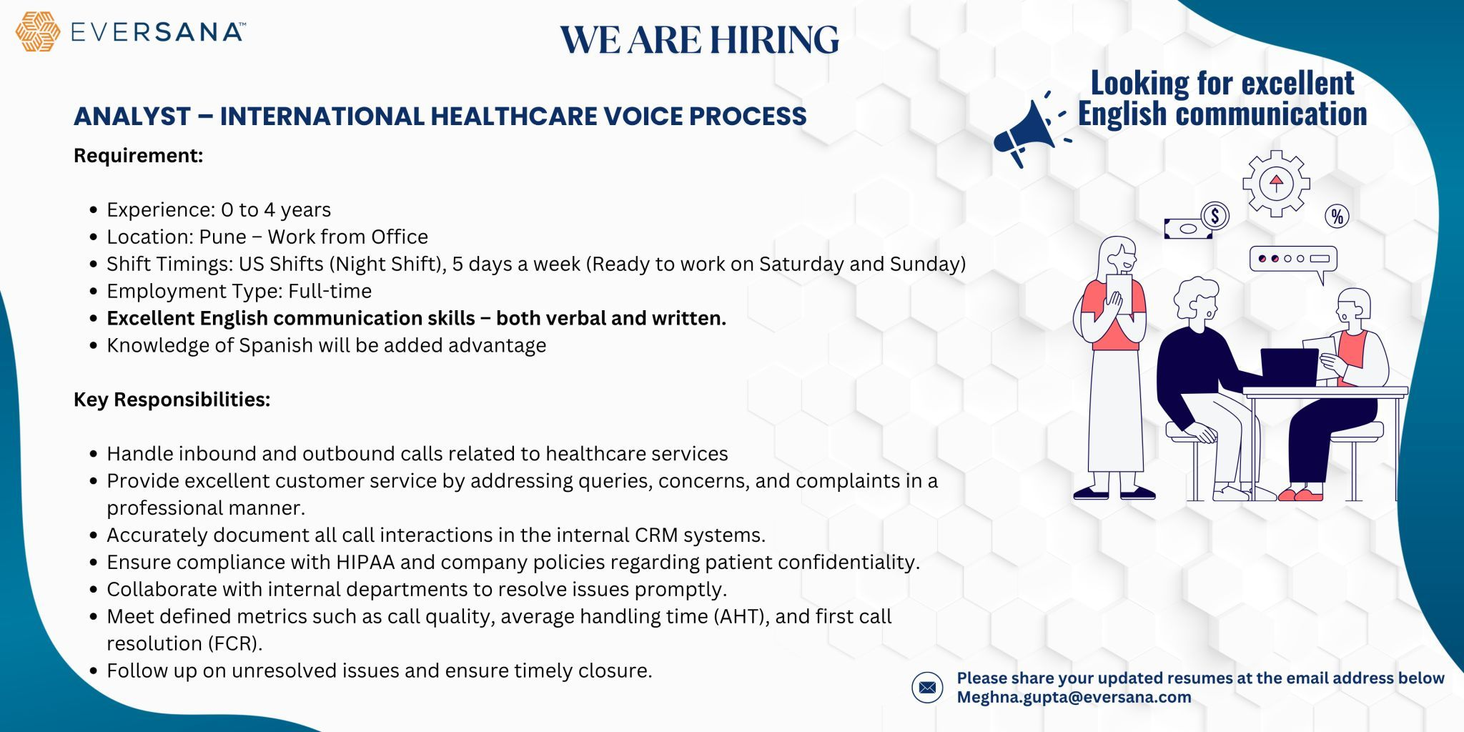 Hiring Freshers & Experienced Analysts – International Healthcare Voice Process