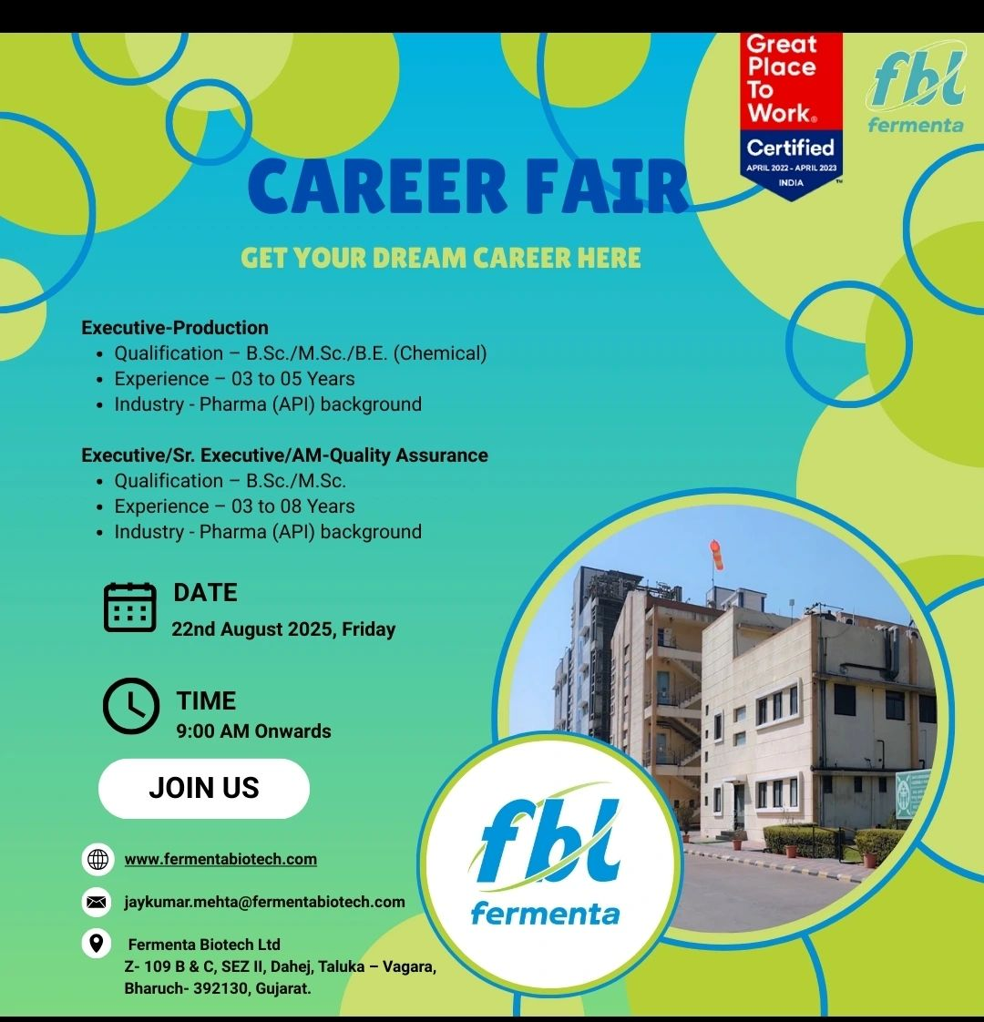 Hiring Executives, Sr. Executives & Assistant Managers in Production & Quality Assurance