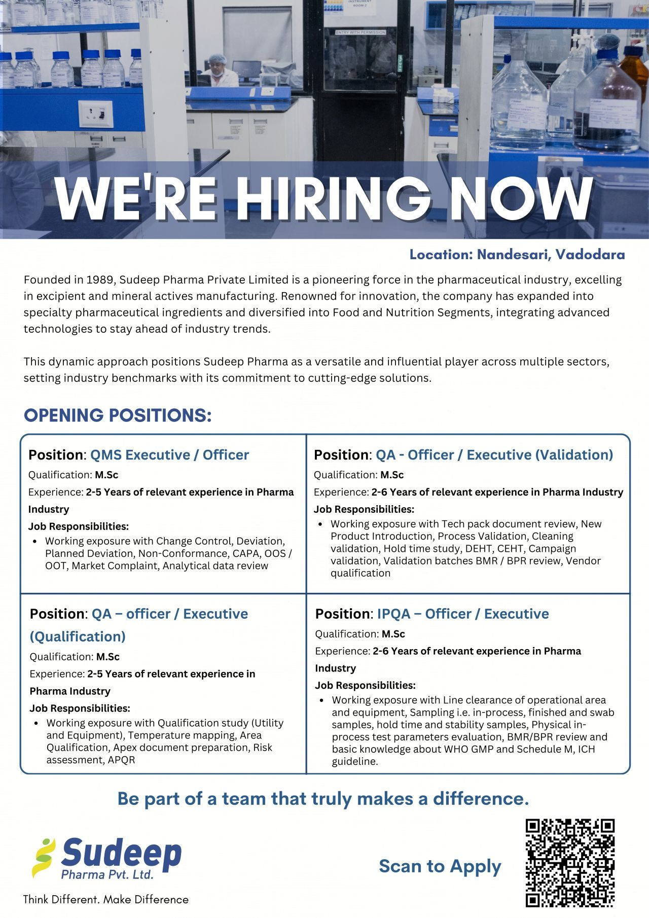 Hiring for QA, QMS, and IPQA Roles – Apply Now