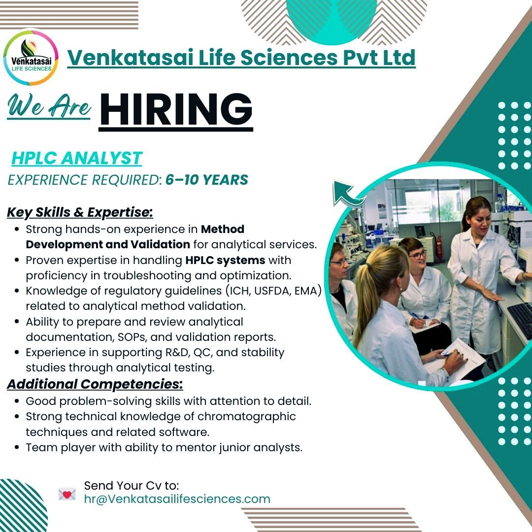 Top Pharma Job Openings – KLM Laboratories, Venkatasai Life Sciences, Ciron Drugs Walk-In, Moistop Industries QA & QC Jobs