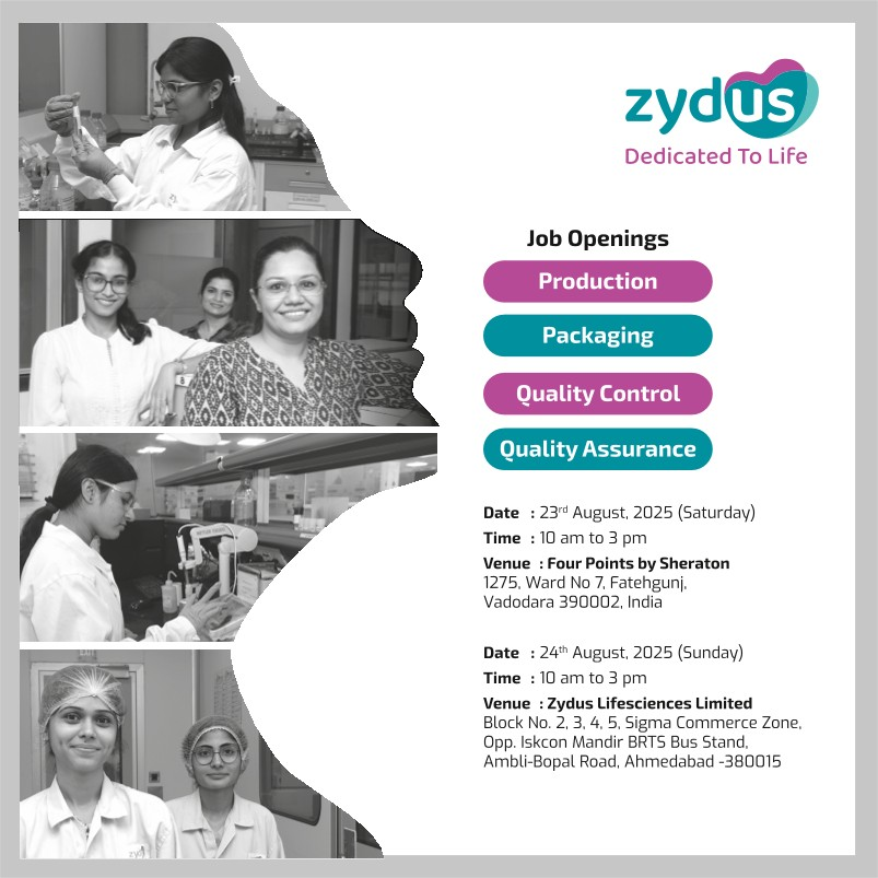Zydus “I’M BACK” Returnship Program – Walk In Interviews for Women in Pharma