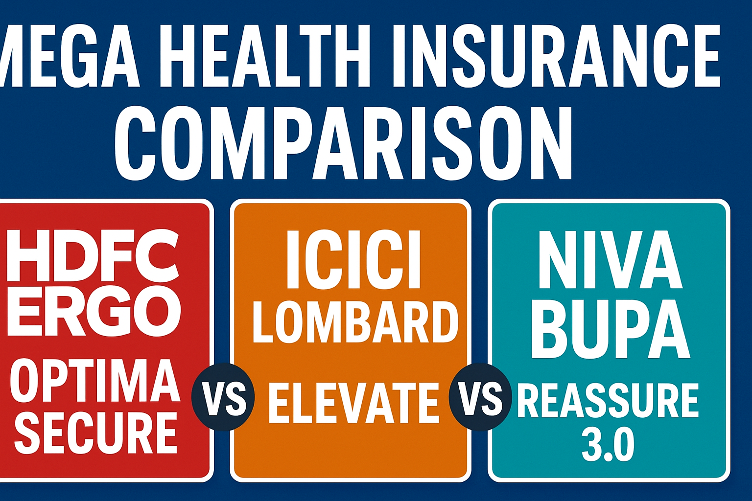 HDFC Ergo Optima Secure Vs ICICI Lombard Elevate Vs Niva Bupa ReAssure 3.0 – Best Health Insurance in India