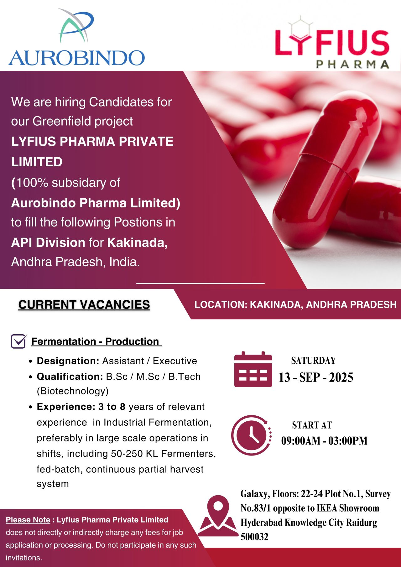 Pharma Walk In Interviews – Aurobindo, Clarivate, Sun Pharma, Aculife, Amneal & Neuland Hiring (QA, QC, Production, Engineering, Pharmacovigilance Jobs)