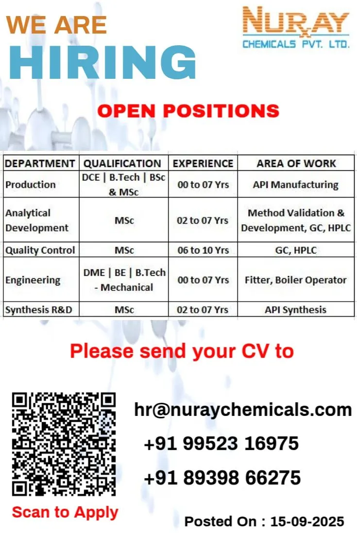 Multani, JB Pharma, Farbe Firma, Eugia, Alembic & Nuray Chemicals Hiring Freshers & Experienced<br><h3 data-start=