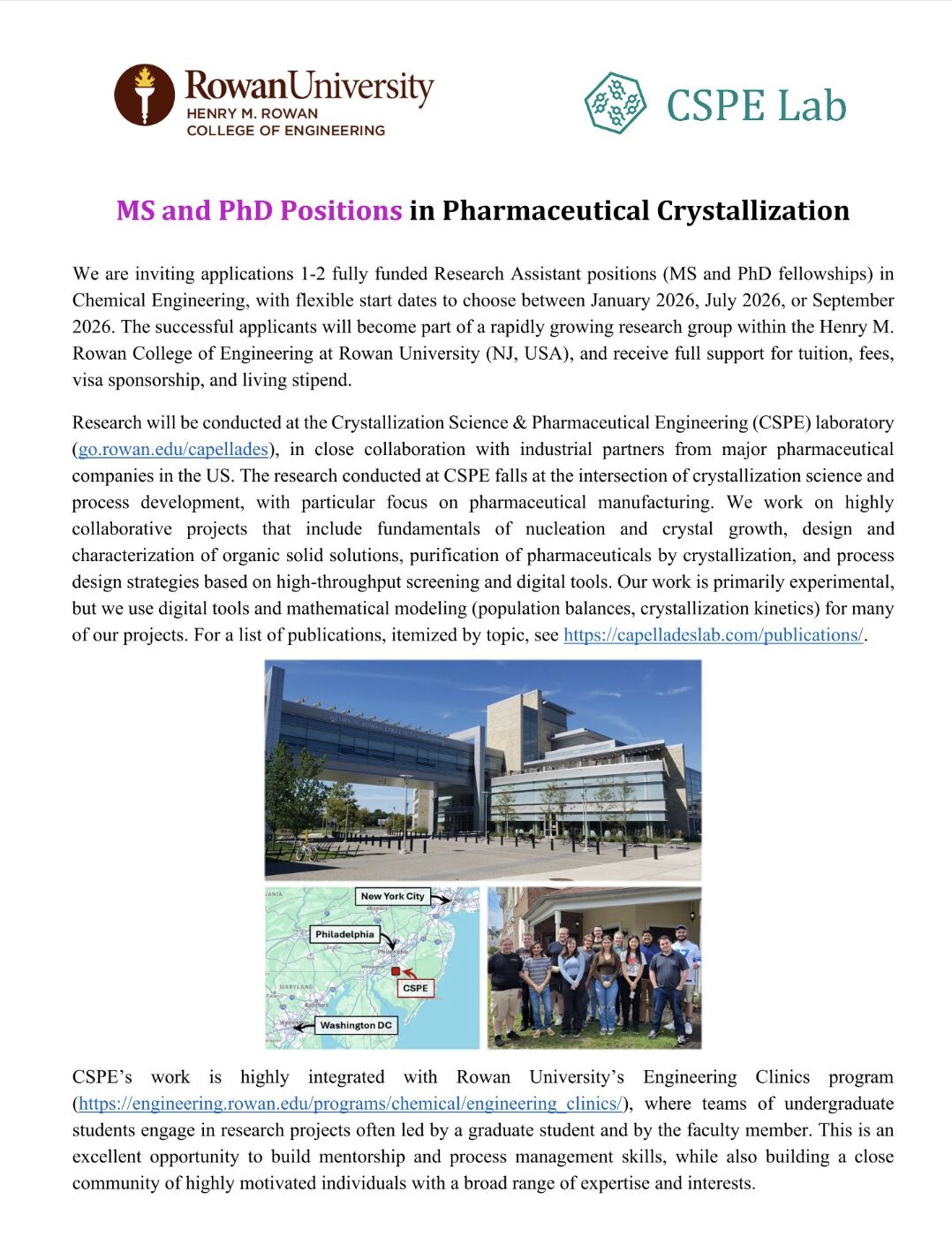 MS and PhD Positions in Pharmaceutical Crystallization