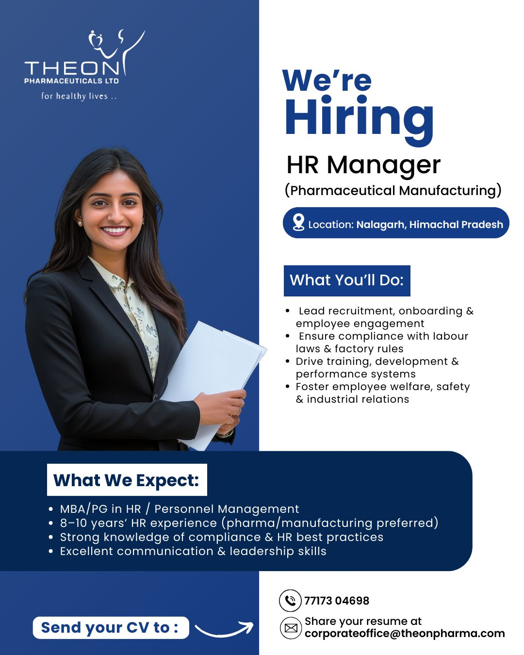 Theon Pharmaceuticals HR Manager Hiring, Chandan Pharmacy Area Manager Jobs, Biological E Freshers Openings