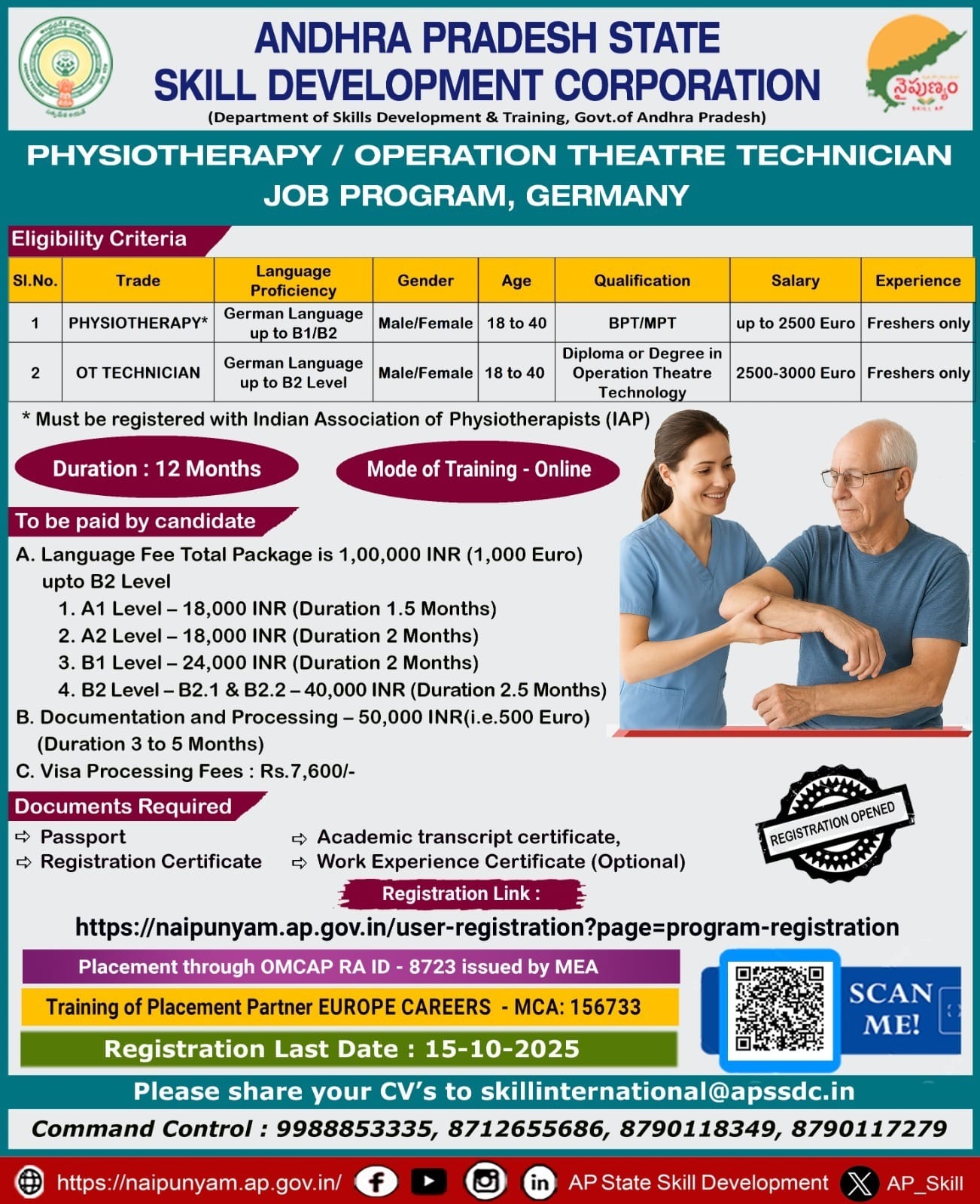 Germany Physiotherapy & Operation Theatre Technician Job Program | Registration