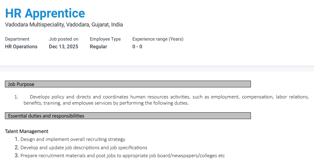 Jobs for Freshers & Experts in HR, Medical Services, Mapping and Pharma Production