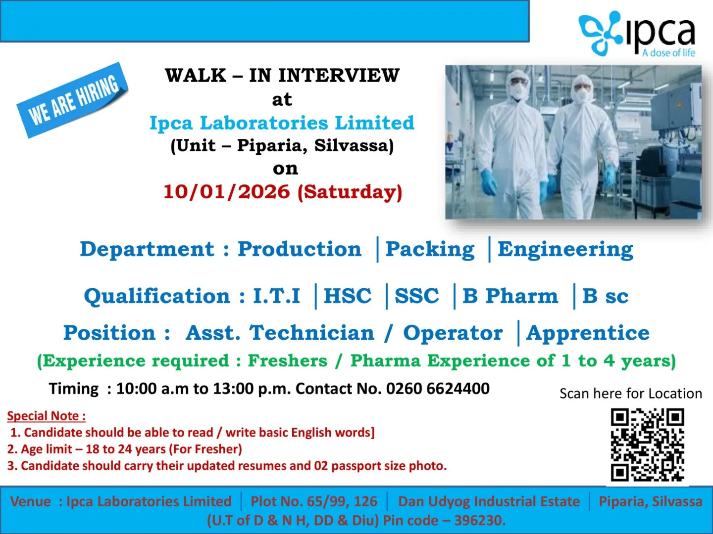 Huge Pharma Opportunities for Freshers and Experienced