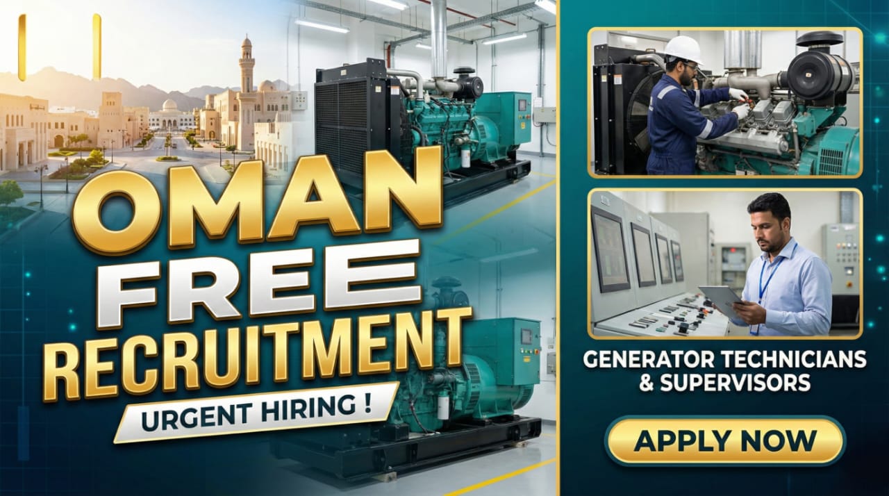 Urgent Hiring for Generator Technicians & Supervisors | Free Recruitment